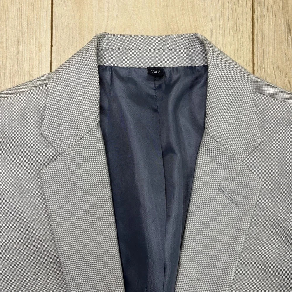 J. Crew Thompson Nailhead Gray Cotton Suit Mens 36S 31x30